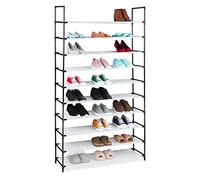 Relaxdays Zapatero modular XXL blanco,negro
