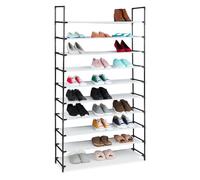 Relaxdays Zapatero modular XXL blanco,negro