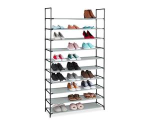 Relaxdays Zapatero modular XXL negro,gris