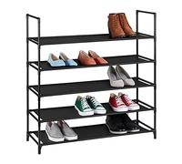 Relaxdays Zapatero Sistema de Encaje XL, 5 Niveles, para 20 Pares, Estantería de Zapatos 90,5x87,5x30cm, Zapatera, Negro