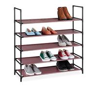 Relaxdays Zapatero Sistema de Encaje XL, 5 Niveles, para 20 Pares, Estantería Zapatos 90,5x87,5x30cm, Zapatera, Burdeos