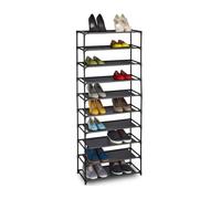 Relaxdays Zapatero sistema encajado 10 niveles negro