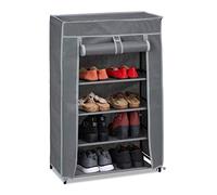 Relaxdays Zapatero de tela 5 niveles gris