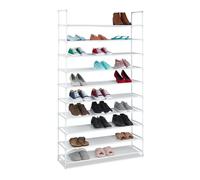 Relaxdays Zapatero tela para 50 pares de zapatos blanco