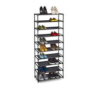 Relaxdays Zapatero sistema encajado 10 niveles negro