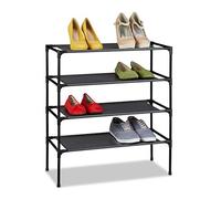 Relaxdays Zapatero sistema encajado 4 niveles negro