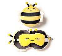 Relaxeazzz - Cojín de viaje con máscara de abeja para animales suaves, multicolor, 1 unité (Lot de 1)