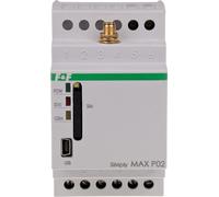 Relé de control remoto GSM (CLIP), 2 salidas, 2 entradas, control de puertas, alimentación de 230V AC, 1 contacto normalmente abierto, montaje en riel DIN, modelo SIMplyMAX-P02