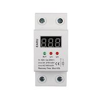 Relé de dispositivo protección contra sobretensión, subtensión y reconexión automática 32 A, 40 A, 50 A, 63 A 220 V con voltímetro monitor voltaje(32A)