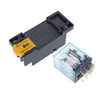 Relé de Potencia 14 Pines AC220V con 4 Contactos NO/NC, Montaje en Riel DIN Industrial, Control Automático para Automatización, Instalación Vertical y Horizontal Fácil