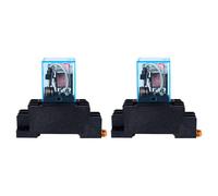 Relé de Potencia con Base de Enchufe, Nuevo Relé de Potencia de Bobina de 220 V CA 10A DPDT LY2NJ HH62P HHC68A-2Z con Base de Enchufe (2Pcs)