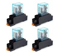 Relé de Potencia con Base de Enchufe, Nuevo Relé de Potencia de Bobina de 220 V CA 10A DPDT LY2NJ HH62P HHC68A-2Z con Base de Enchufe (4Pcs)