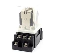 Relé de potencia JQX-38F DC24V, bobina voltaje 3PDT, montaje en riel DIN 35 mm, con zócalo