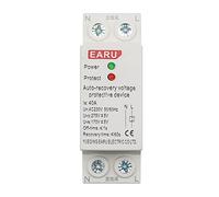 Relé de protección for sobretensión y subtensión, dispositivo recuperación automática, 1P+N, 27 mm, 40 A, 63 A, 230 V, for riel DIN, 10 unidades(25A)