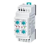 Relé de subtensión y sobretensión GKM-02F, trifásico, con neutro, 3 x 380 V CA, secuencia de fases, 1 unidad