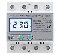 Relé de supervisión de tensión, 3 fases, pantalla LCD, 63A, 230V/400VAC