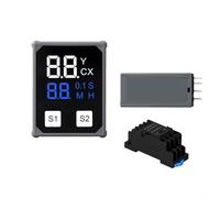 Relé de tiempo compacto y ajustable, pantalla LCD dual para control de temporización, modo de retardo de encendido compatible con modelos de la serie H3Y (H3Y-4 con base)