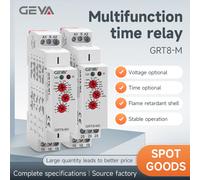 Relé de tiempo multifunción GEYA 16A con 10 opciones de funciones AC/DC 12V-240V GRT8-M1 retardo de encendido y apagado relé de pulso GRT8-M2 AC230V