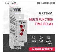 Relé de Tiempo Multifunción GEYA AC DC 12V 24V 48V 110V 220V 230V, Relé Temporizador GRT8-M con 10 Opciones de Función, CE CB GRT8-M1 AC230V