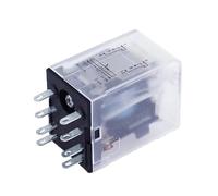 Relé intermedio electromagnético en miniatura MY2P HH52P MY2NJ DPDT, interruptor de bobina con indicador LED de Base de enchufe AC DC(AC,48V)
