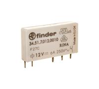 Finder Relé mini Serie 34 34.51.7.012.0010 - circuito impreso 5 mm 1P 6A 12 V CC contacto conmutado