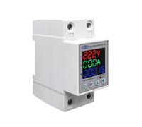 Relé protector de dispositivo de protección contra sobretensión y subtensión ajustable en riel DIN de 63 A y 230 V con protección de corriente y concentrador de energía.