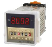 Relé temporizador de ciclo digital DH48S-S con base 0,1 S-99H AC 110V/220V/380V DC 12V/24V temporizador de retardo programable for ciclos de repetición(DH48S-S AC110V)