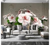 Relieve Bonito Rosa Flores Plantas 3D Papel Pintado Pared Fácil Instalación Oficina Sala Estar Sofá Dormitorio TV Fondos Decoración-250cm×170cm
