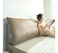 Relleno para Huecos de Cama, Almohada de cuña marrón de 89 cm (35") para Lectura - Cojín cilíndrico de ratán extraíble para Descanso en Cama, Soporte para cabecero, Soporte Lumbar para diván