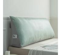 Relleno para Huecos de Cama, Almohada de Lectura en cuña Verde de 89 cm (35") - almohadón de ratán extraíble, cojín de Descanso para Adultos, Soporte Lumbar para diván, litera y Relleno de h