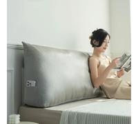 Relleno para Huecos de Cama, Gris, Almohada de Lectura King de 79" - Cojín cilíndrico de ratán extraíble para Descanso en Cama, Soporte Lumbar y Comodidad de la Espalda Divan