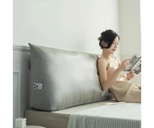 Relleno para Huecos de Cama, Gris, Almohada de Lectura King de 79" - Cojín cilíndrico de ratán extraíble para Descanso en Cama, Soporte Lumbar y Comodidad de la Espalda Divan