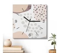Reloj cuadrado de pared 30x30 cm | Composición orgánica | A Pilas | Manecillas Negras | Estampado Original | Motivo Llamativo | Adaptable a Diferentes Espacios | Detalle para el Hogar