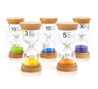 Reloj de arena con temporizador de 3/5/10/15/30 minutos para niños | Temporizador de cristal para escuela, guardería, aula, juegos, hogar, cocina, oficina, té, hora de té, niños