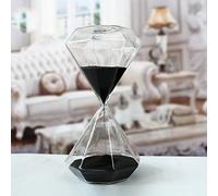 Reloj de arena creativo y romántico colorido con forma de diamante, reloj de arena, decoración de escritorio para el hogar, cocina, cuenta regresiva, regalo de cumpleaños de Navidad (5 minutos, negro)