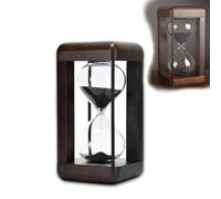 Reloj de Arena de 60 Minutos, Cristal de Arena Decorativo de Madera de Nogal, Asistente de Gestión del Tiempo y Regalo Creativo para Sala de Estar Dormitorio Escritorio, 22 x 11,5 x 11,5 cm