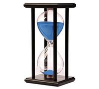 Reloj de Arena de 60 Minutos Temporizador Hourglass para Ornamento Sandglass Timer Decoración Navidad Año Nuevo Cumpleaños Mesa Baja de Té Estantería de Libros Juego Escolar Marco de Madera Arena