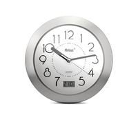 Reloj de baño de Cuarzo con Pantalla Digital, Marco de Aluminio, ventosas, Esfera Blanca, Modelo 41964, preciso y Funcional, Color Blanco