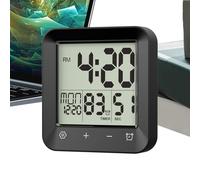 Reloj de baño impermeable con pantalla LCD grande, cuenta atrás digital