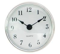 Reloj de cuarzo para empotrar, de 80 mm de diámetro, redondo, con números romanos y alimentado por batería
