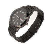 Reloj de Cuarzo, Reloj de Vestir de Moda Luminoso de Lujo Informal Impermeable con Fecha de Día y Pantalla de Calendario Dual (Black)
