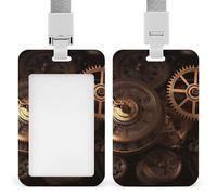 Reloj de engranaje resistente al agua, soporte vertical para tarjetas de identificación con cordón desmontable, ventana transparente, soporte para etiquetas de nombre, regalo para enfermeras, médicos