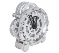 Reloj de engranajes con base de doble soporte, acero inoxidable, 26x12x27 cm