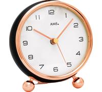 Reloj de mesa AMS F5195, estilo funk, con carcasa de metal en combinación de y latón