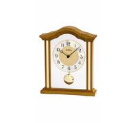 Reloj de mesa AMS T1174-4 con caja de madera maciza de roble y mecanismo de péndulo de cuarzo