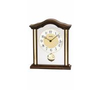 Reloj de mesa AMS T1174-1 con caja de madera maciza de nogal y mecanismo de péndulo de cuarzo