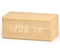 Reloj de mesa digital LED con USB, función de despertador y calendario, color