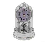 Reloj de mesa retro vintage con un impresionante movimiento colgante y sonido de alarma clásico (plateado)