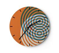 Reloj de Pared 30x30cm Reloj de Vidrio Abstracción Moderno Círculos Silencioso