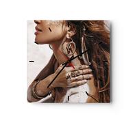 Reloj de Pared 30x30cm Reloj de Vidrio Arena Mujer Joyería Silencioso Decorativo